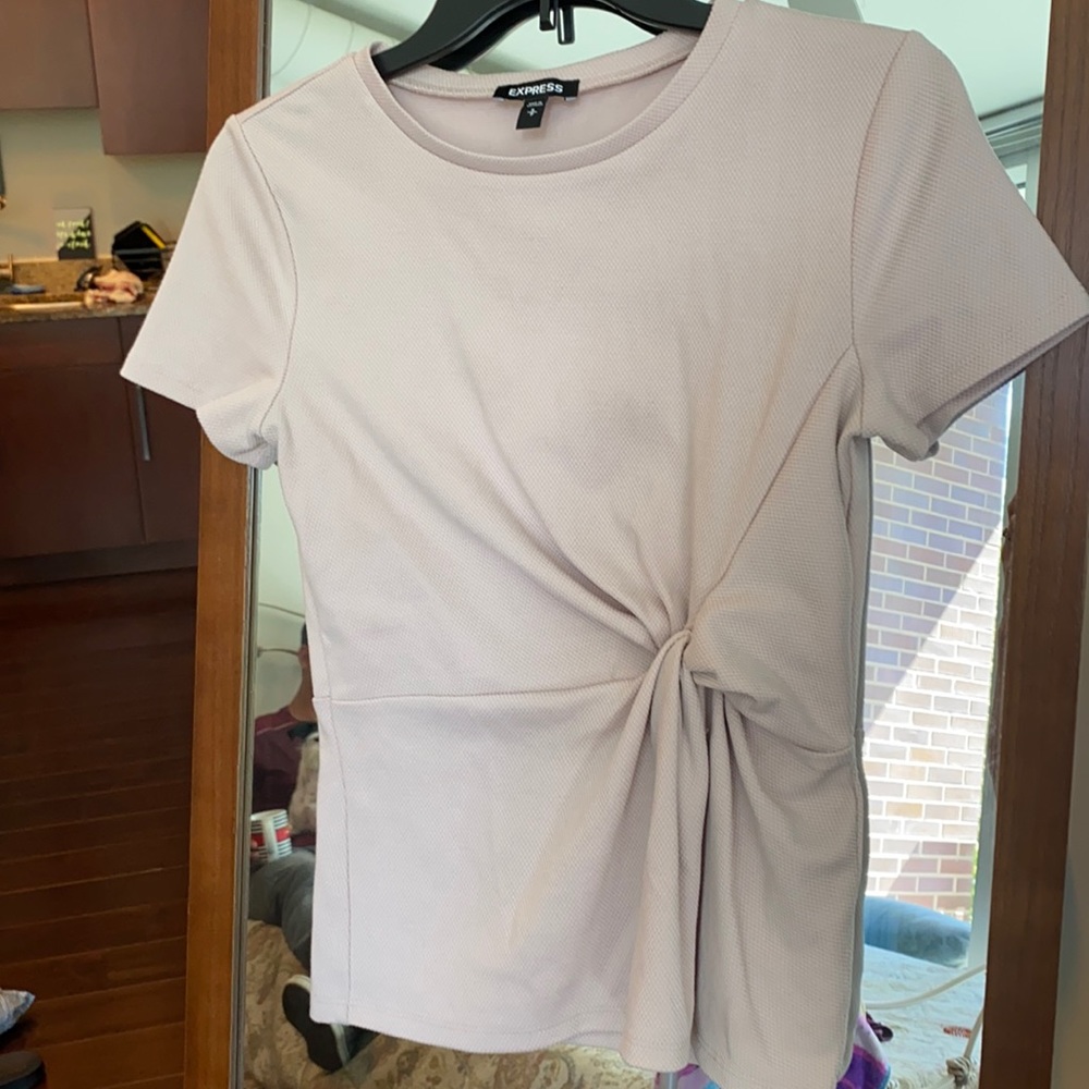 Light pink short sleeve blouse